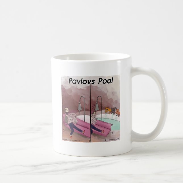 Pavlovs Pool Rolig Tecknad Serie Kaffemugg (Höger)