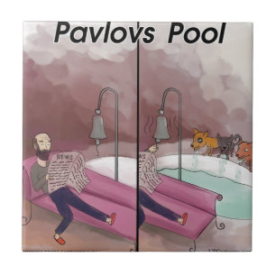 Pavlovs Pool Rolig Tecknad Serie Kakelplatta