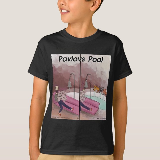 Pavlovs Pool Rollig Tecknad Serie T-shirt (Framsida)