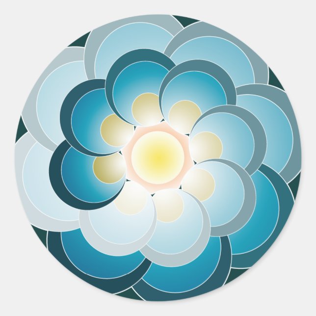 Pavo verde. Fäst Runt Klistermärke (Framsida)