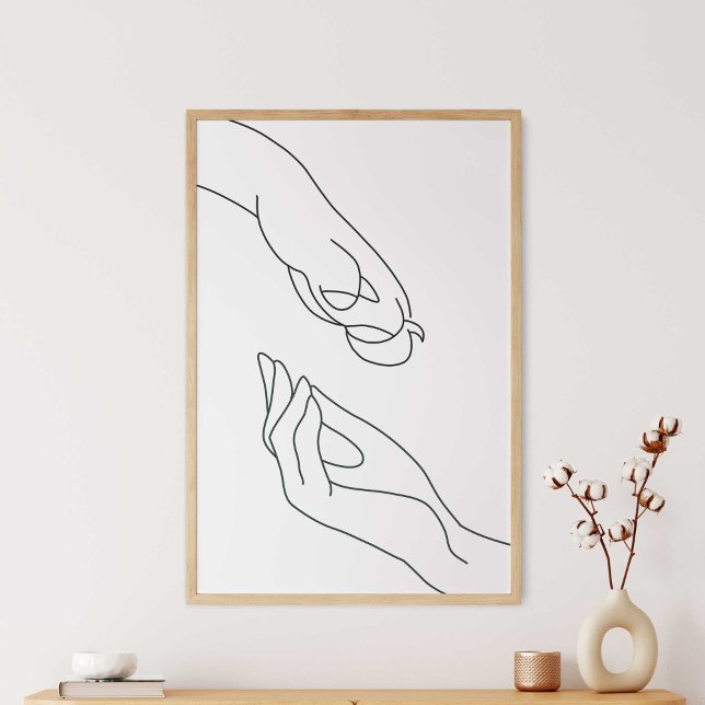 Paw and Hand Line Art Poster (Skapare uppladdad)