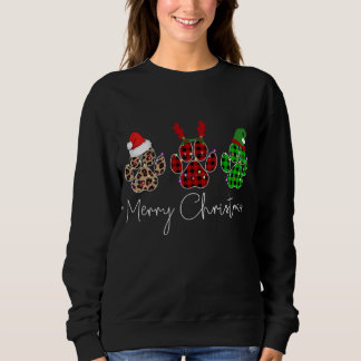 Paw Dogs Buffalo Plaid & Leopard Design Merry Chri T Shirt