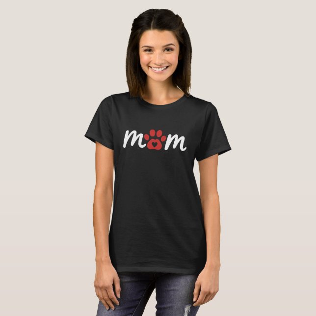 Paw Heart Love Minimalistisk Design T Shirt (Hel framsida)