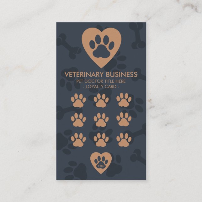 Paw Heart Pet Veterinär Lojalitetskort (Framsida)