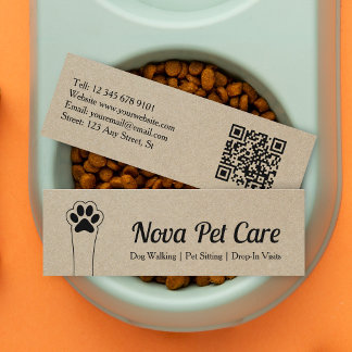 Paw Husdjurssittning Kraftpapper Qr-kod Profession Mini Visitkort
