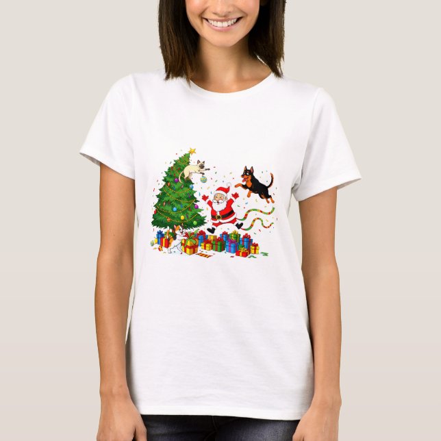 PAW-LIDAY PANIC! Santa’s Furry Mayhem T-Shirt (Framsida)