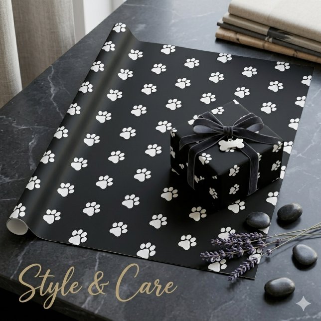 Paw Pattern Inpackningspapper Söt Presentförpackni Presentpapper (Paw Pattern Wrapping Paper Cute Gift Wrap)