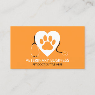 Paw Pet Doctor Djur Sjukhus Groom Sitter orange Visitkort