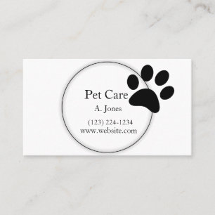 Paw Print Animal Care Visitkort