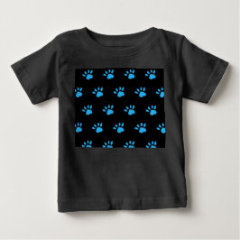 Paw Print Baby-Shirt (Black & Blue) T Shirt