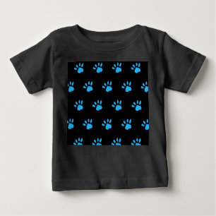 Paw Print Baby-Shirt (Black & Blue) T Shirt