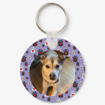 Paw print blue red heart name