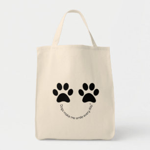 Paw Print Canvas Toyte Bag - Cute Djurälskare Gift Tygkasse