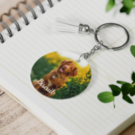 Paw Print Cookies Light Green Pattern Monogram Nyckelring