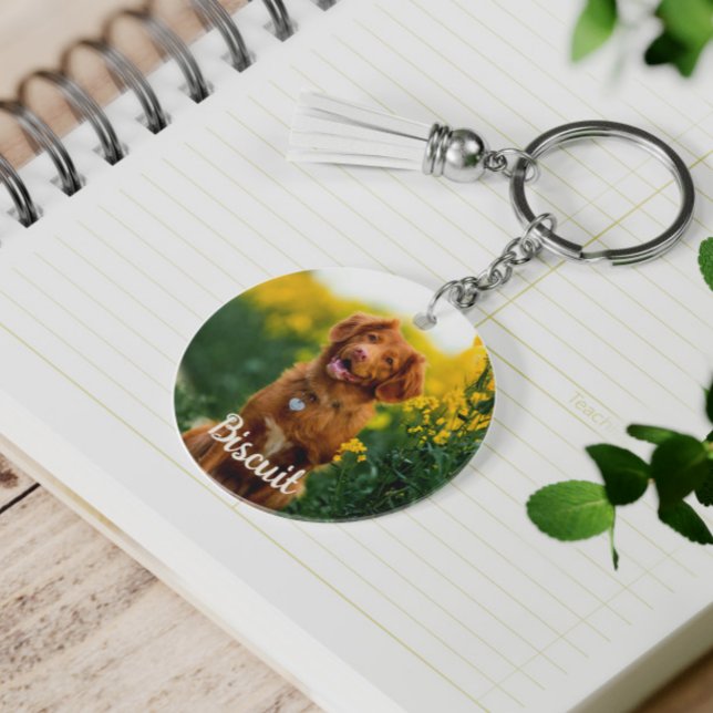 Paw Print Cookies Light Orange Pattern Monogram Nyckelring (Skapare uppladdad)