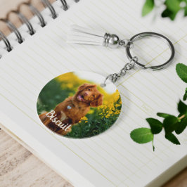 Paw Print Cookies Light Pink Pattern Monogram Nyckelring