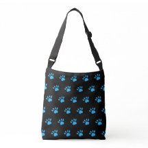 Paw Print Crossbody Bag (svart och blå)