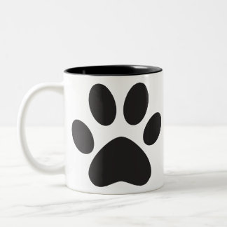 Paw Print Dog Cat Animal Pet Foot Puppy Två-Tonad Mugg