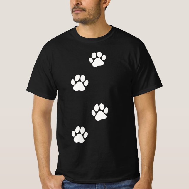 Paw Print Dog Cat Pet Lover  T Shirt (Framsida)