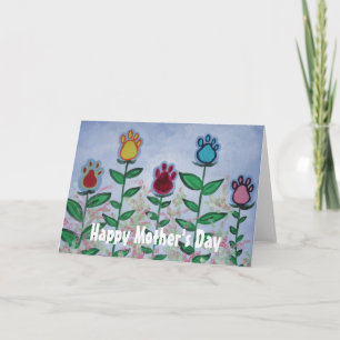 Paw Print Flowers Kort