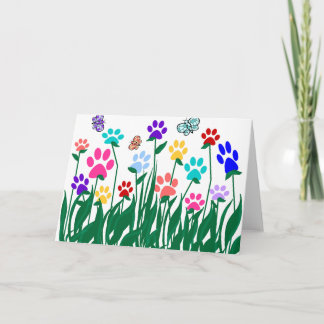 Paw Print Garden blank kort