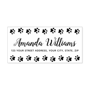 Paw print gräns returadress stämpel