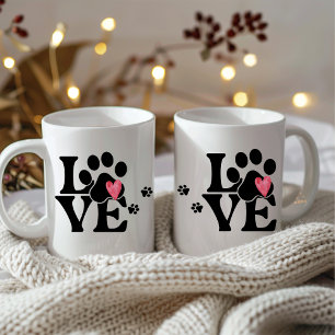 Paw Print Heart Coffee Mugg