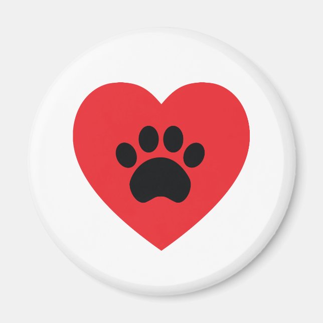 Paw Print Heart Magnet (Framsidan)