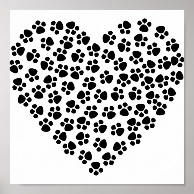 Paw Print Heart Poster (Framsidan)
