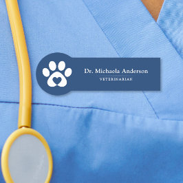 Paw Print Heart Veterinär Namnbricka