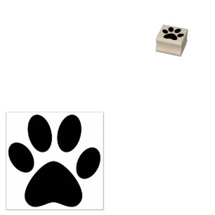 Paw Print Höger Pet Cat Hund enkel liten Stämpel