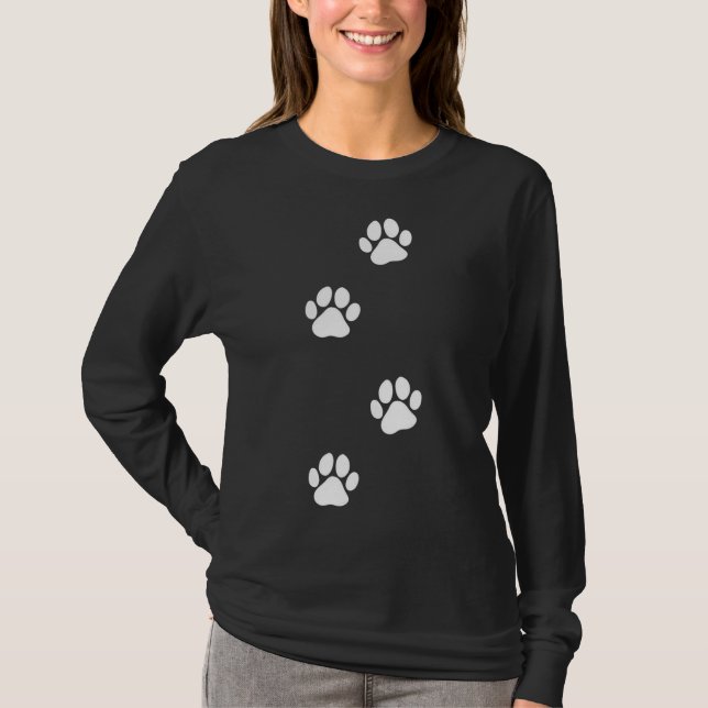 Paw Print Hund Cat-Djurälskare T Shirt (Framsida)