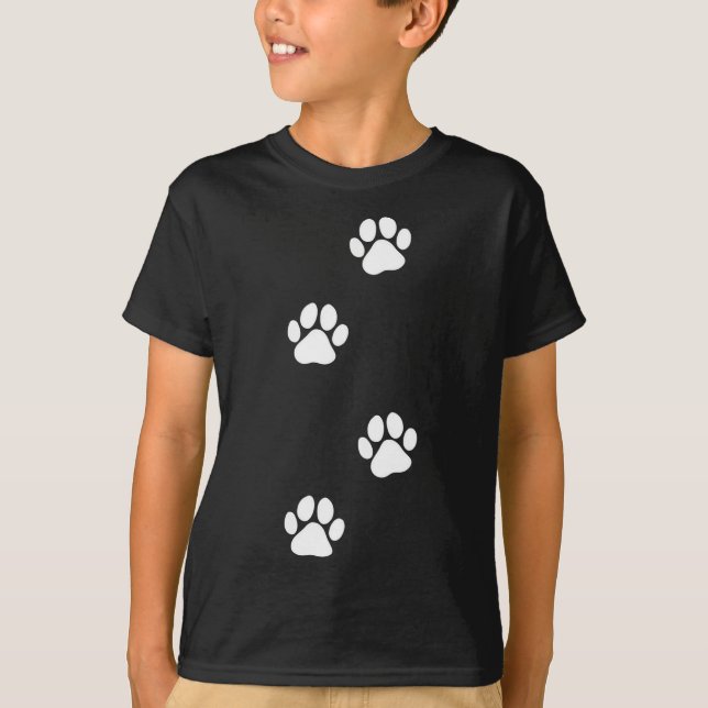 Paw Print Hund Cat-Djurälskare T Shirt (Framsida)