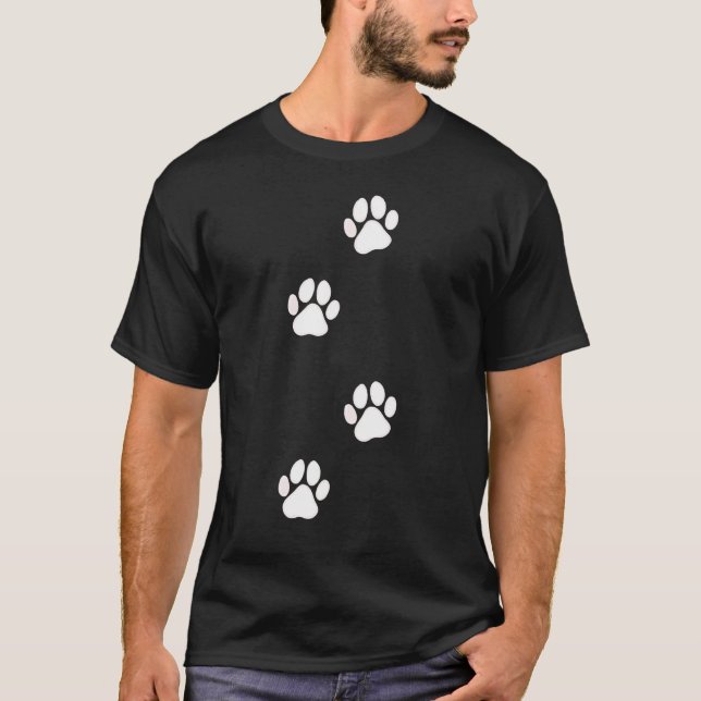 Paw Print Hund Cat Pet T Shirt (Framsida)