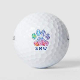 Paw Print Icon Monogrammed Golf Bollar