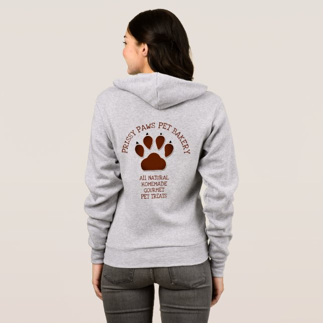 Paw Print in Brown with Business Namn LIGHT T Shirt (Hel baksida)