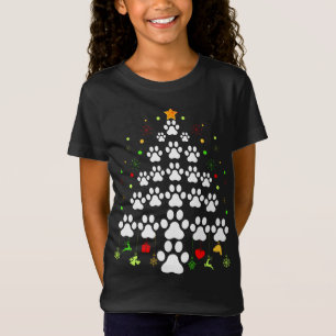 Paw Print Julgran Ljus Matchningsfamilj XM T Shirt