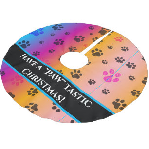 Paw Print Julgran Skirt Julgransmatta Borstad Polyester