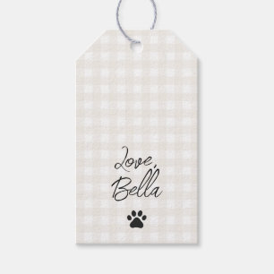 Paw Print Kärlek PET NAMN Animal Lover Chic Roligt Presentetikett