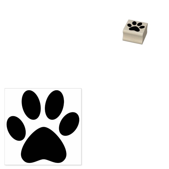 Paw Print Lämnat Pet Cat Hund Simple Small Stämpel (Stämplad)