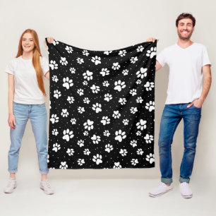 Paw Print Mönster Fleecefilt