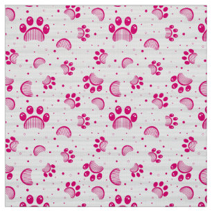 Paw print mönster i rosa färg tyg