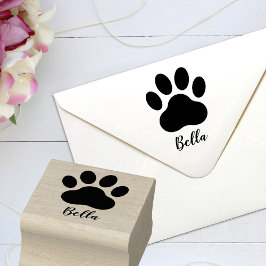 Paw Print Namnteckning Anpassade Rubber Frimärke Stämpel