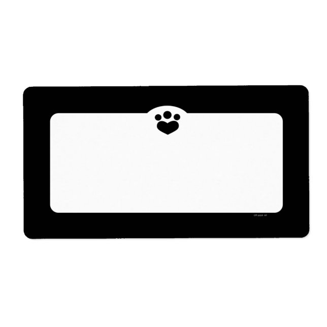 Paw Print Off-Leash Art™ Pet Simple Black Fraktsedel (Framsidan)
