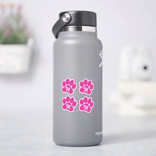 Paw Print Personlig Curly Brev Shock rosa Vinyl Klistermärken