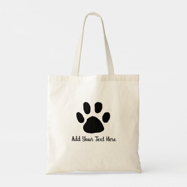 Paw Print personlig Tob Bag Tygkasse (Baksida)