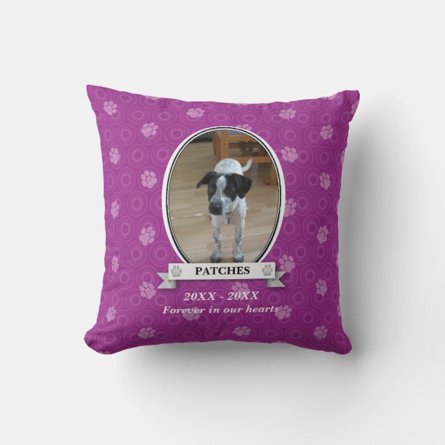 Paw Print Pet Memorial American MoJo Pillow Kudde (Framsida)