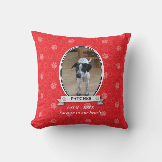 Paw Print Pet Memorial American MoJo Pillow Kudde (Framsida)