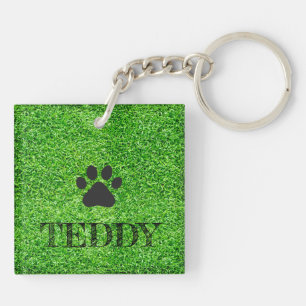 Paw Print PET NAMN Grass Hund Cat Sitter Roligt