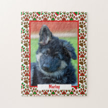 Paw Print Pet Photo Personlig Puzzle